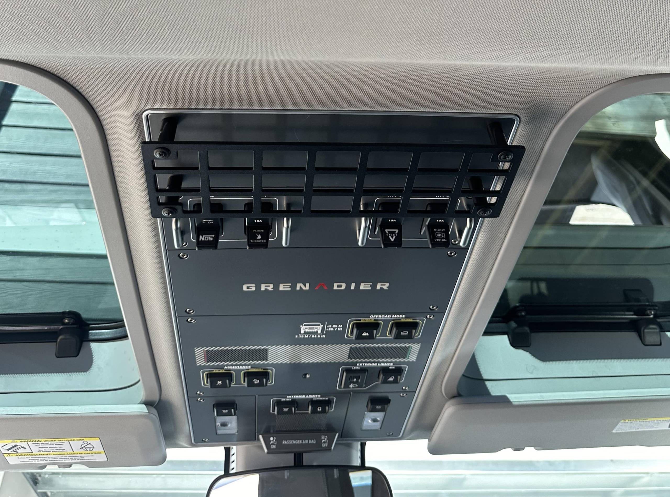 Ineos Grenadier Upper Section, Overhead Console Molle Panel - Custom ...